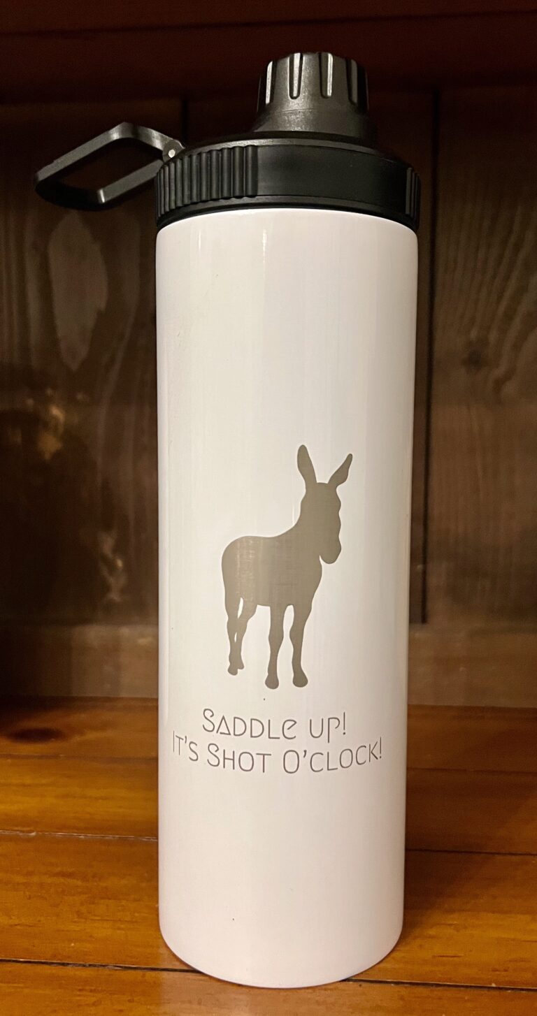 20oz White Stainless Steel Water Tumbler 2 Lids-Donkey